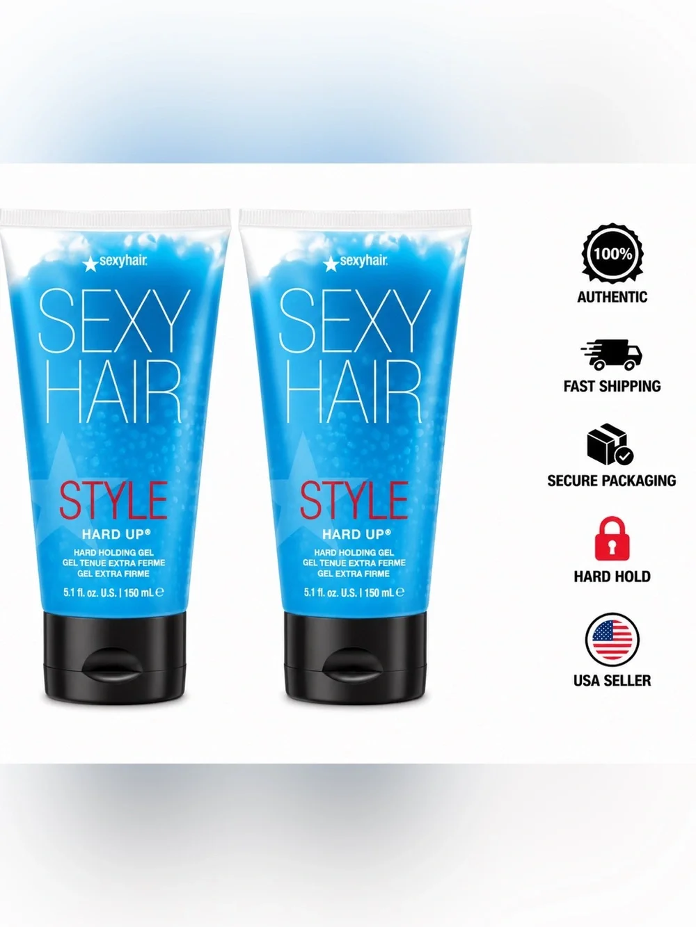 2 Pack Sexy Hair Style Hard Up Hard Holding Gel 5.1oz Extra Firm Hold